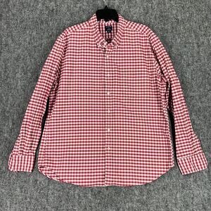 J.Crew Shirt Mens XXL Red Plaid Classic Fit Flex Oxford Business‎ Casual Camping